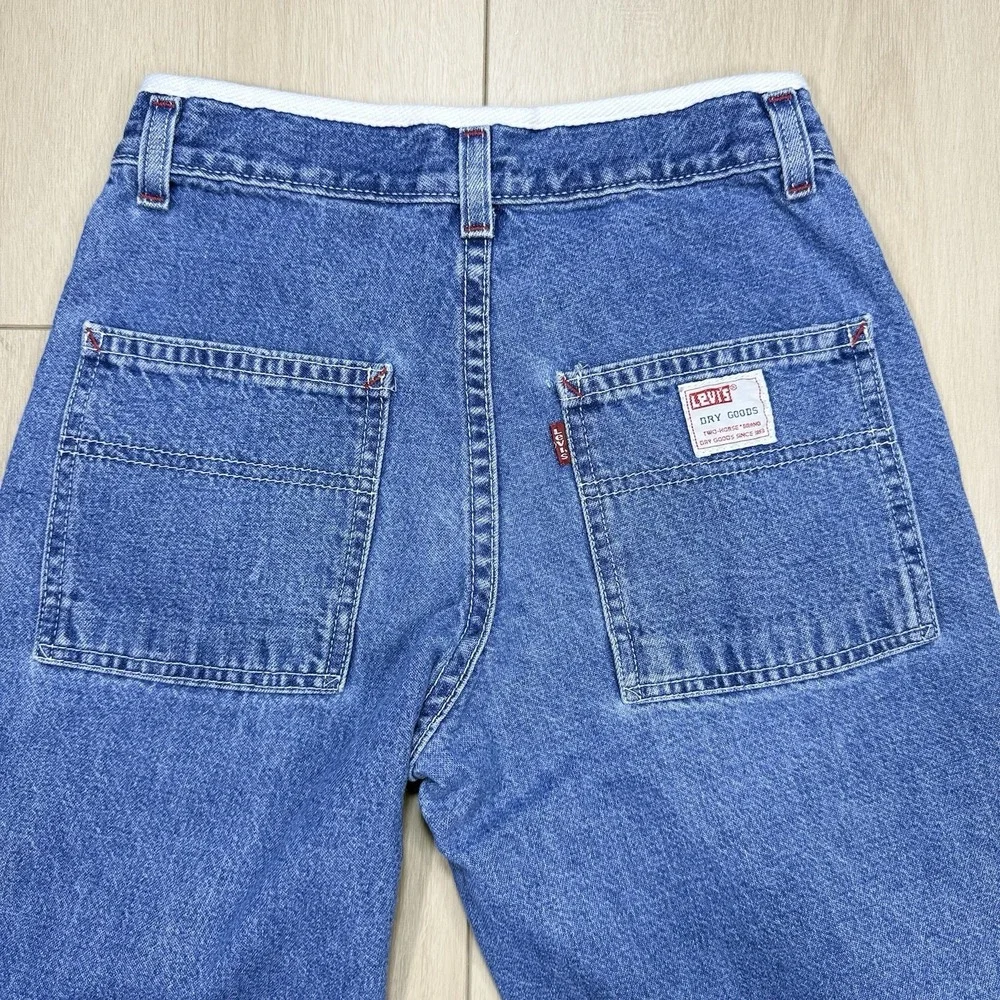 VTG Y2K Levi's Dry Goods‎ Carpenter Jeans Kids 10 Wide Leg Utility Denim Pants